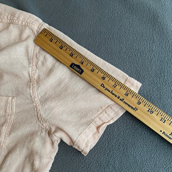 Rails Fairfax Button Down Short Sleeve Shirt Mens L Pink Cotton Casual - Picture 9 of 13